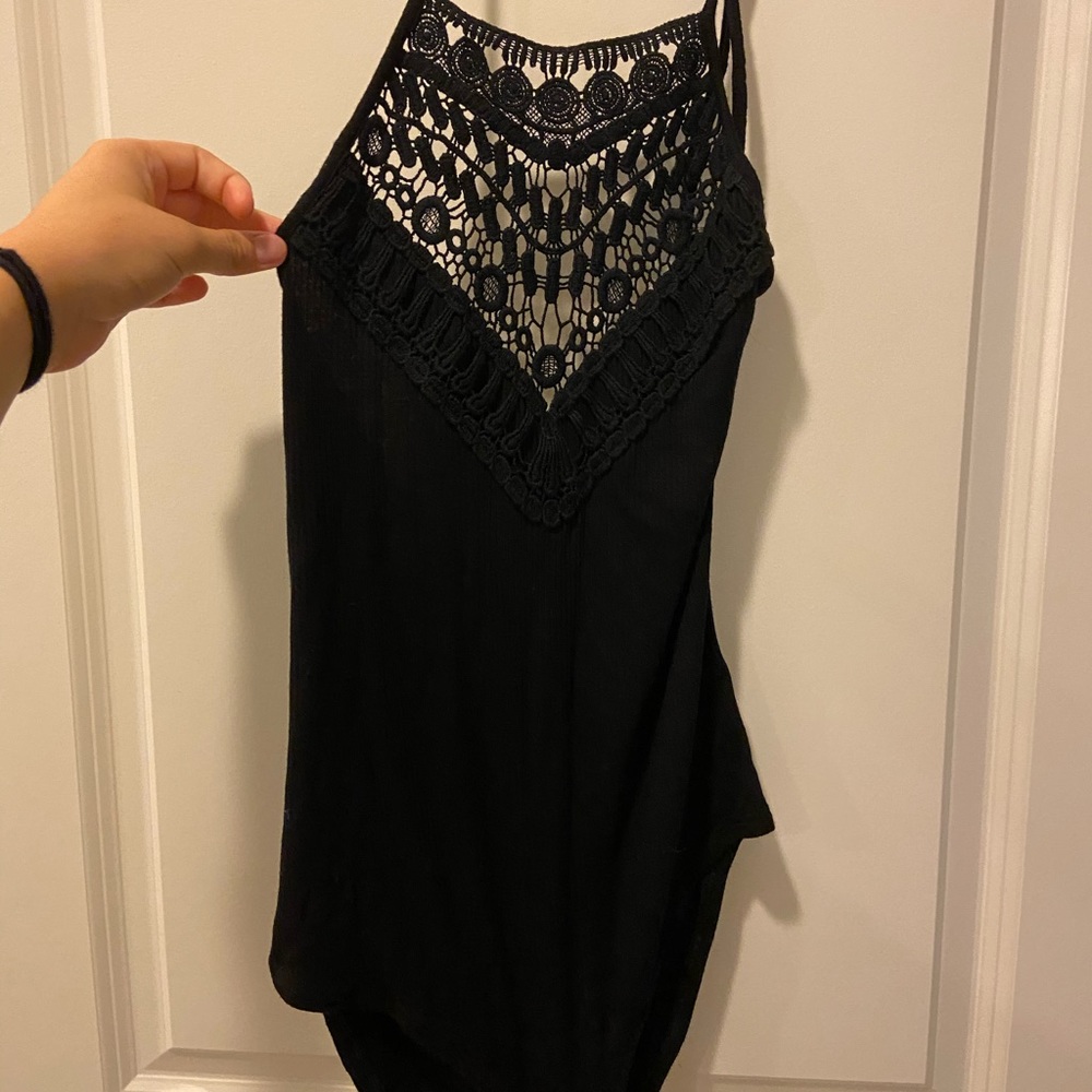 Black low back bodysuit